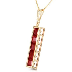 14K. SOLID GOLD NECKLACE WITH NATURAL RUBIES